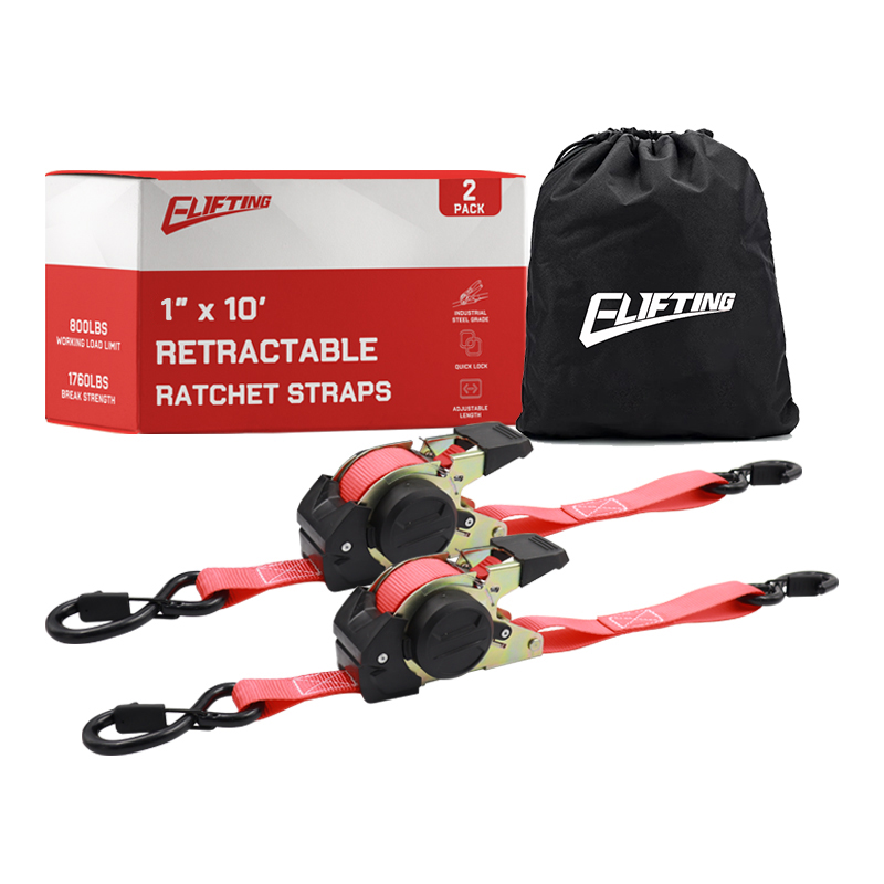1 "x 10" autoretract tie downs สายรัดพร้อมที่จับเบาะ (2pk)